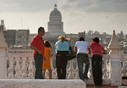 Havana, zicht op het Capitool vanaf Camera Obscura